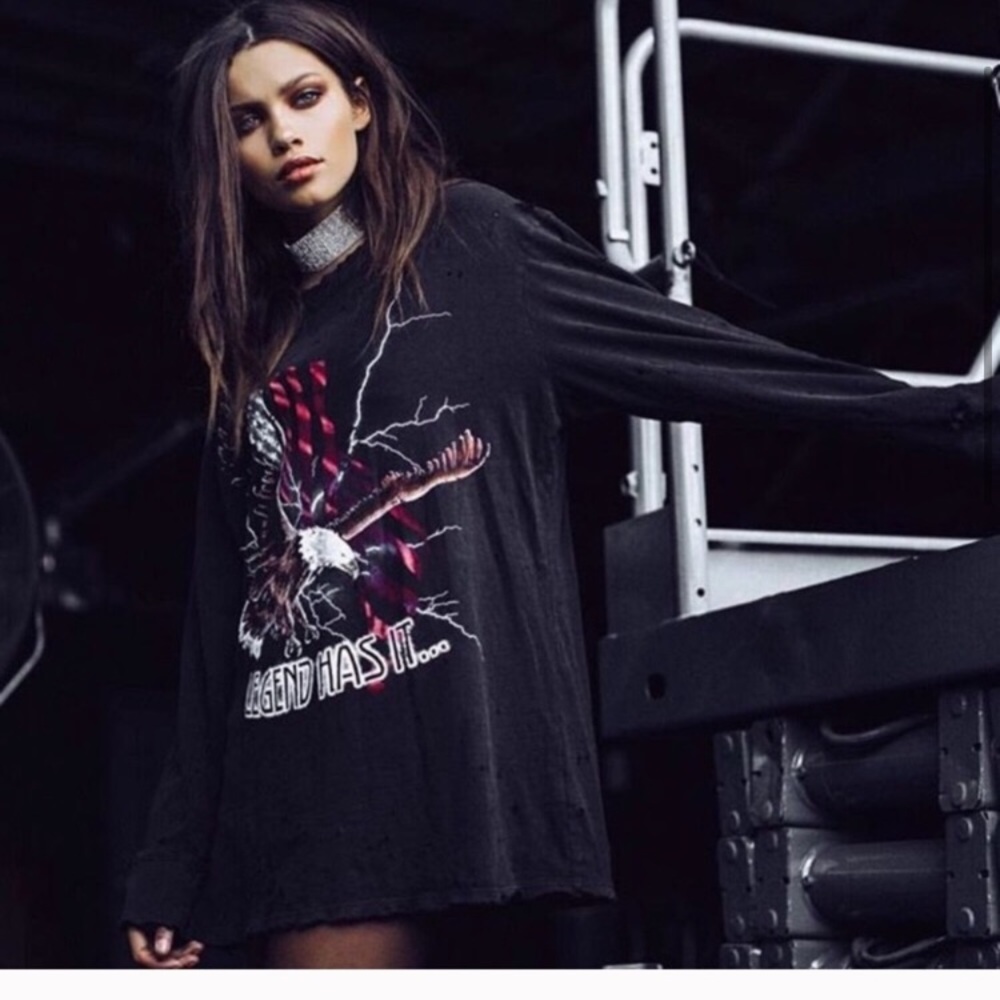 LF distressed, graphic tee tee